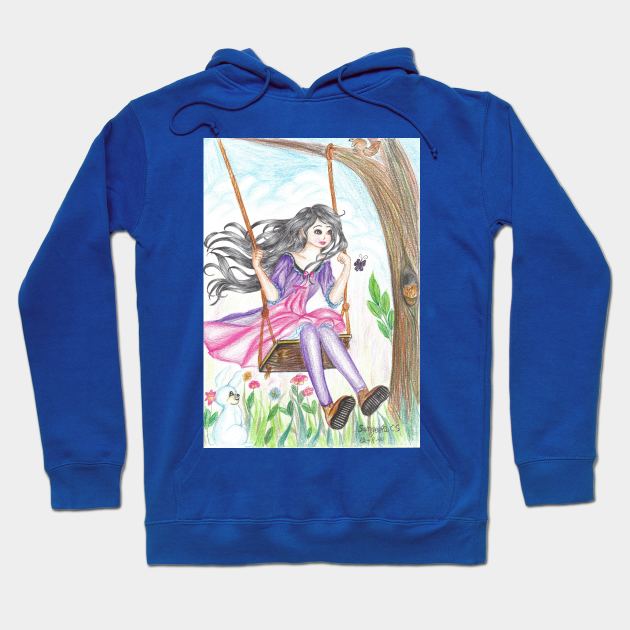 swing relaxing and fun color pencils illustration Hoodie by Sangeetacs